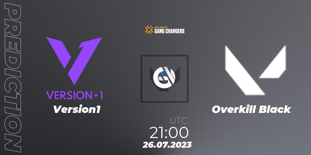 Pronósticos Version1 - Overkill Black. 26.07.2023 at 21:00. VCT 2023: Game Changers North America Series S2 - VALORANT