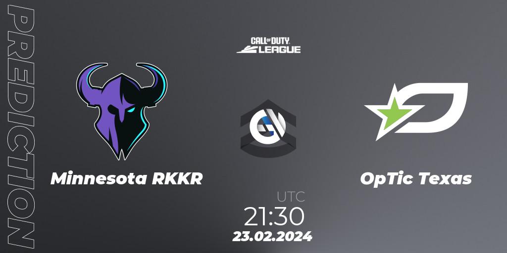 Pronósticos Minnesota RØKKR - OpTic Texas. 23.02.24. Call of Duty League 2024: Stage 2 Major Qualifiers - Call of Duty