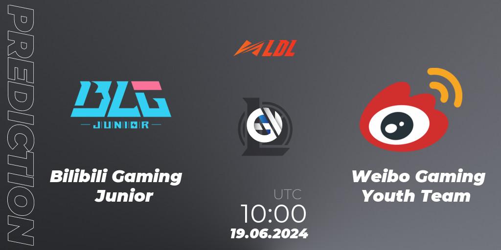 Pronósticos Bilibili Gaming Junior - Weibo Gaming Youth Team. 19.06.2024 at 10:00. LDL 2024 - Stage 3 - LoL