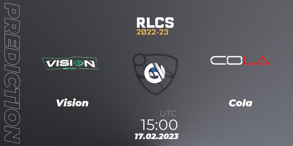 Pronósticos Vision - Cola. 17.02.2023 at 15:00. RLCS 2022-23 - Winter: Middle East and North Africa Regional 2 - Winter Cup - Rocket League