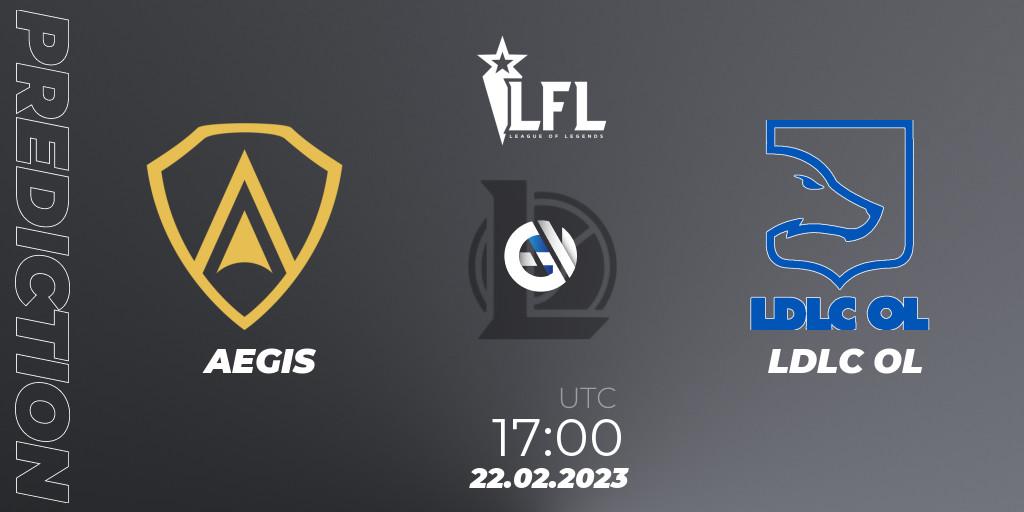 Pronósticos AEGIS - LDLC OL. 22.02.2023 at 17:00. LFL Spring 2023 - Group Stage - LoL