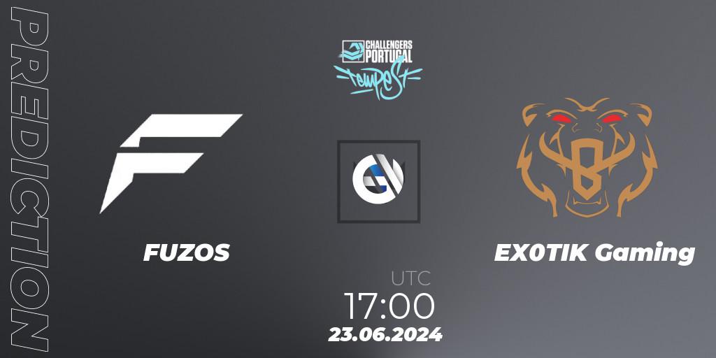 Pronósticos FUZOS - EX0TIK Gaming. 23.06.2024 at 16:00. VALORANT Challengers 2024 Portugal: Tempest Split 2 - VALORANT