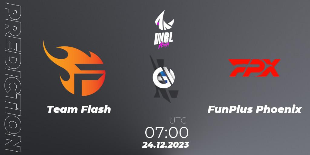 Pronósticos Team Flash - FunPlus Phoenix. 24.12.2023 at 07:00. WRL Asia 2023 - Season 2 - Regular Season - Wild Rift