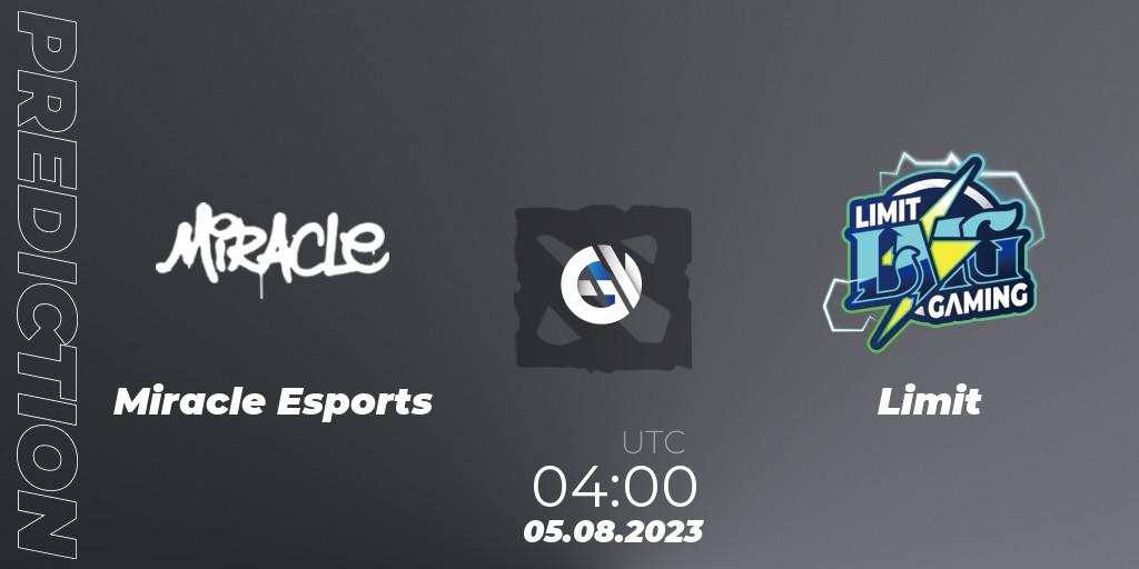 Pronósticos Miracle Esports - Limit. 05.08.2023 at 04:05. LingNeng Trendy Invitational - Dota 2