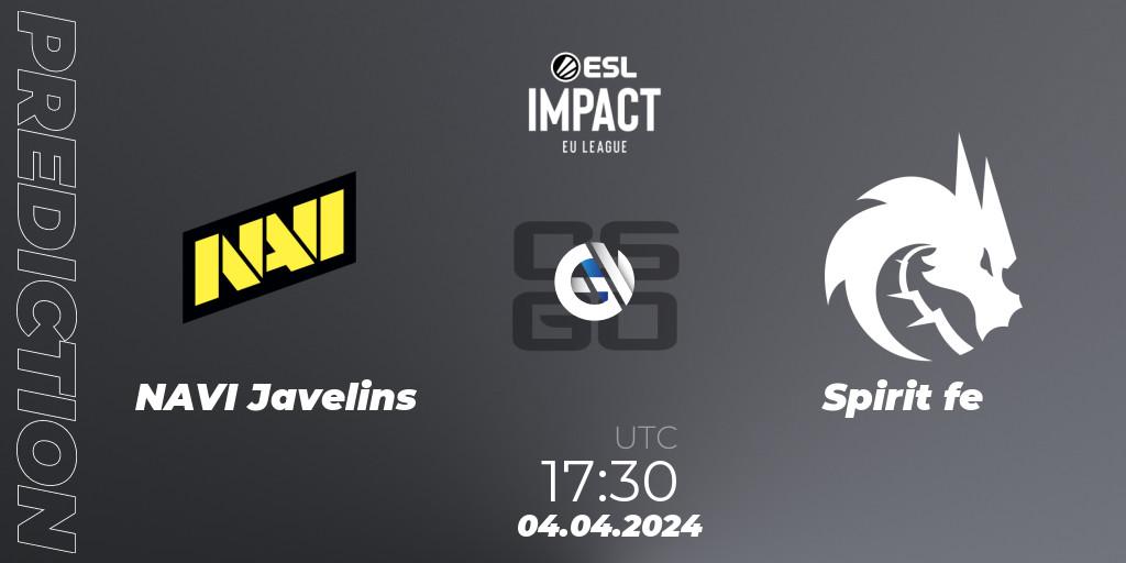 Pronósticos NAVI Javelins - Spirit fe. 04.04.24. ESL Impact League Season 5: Europe - CS2 (CS:GO)