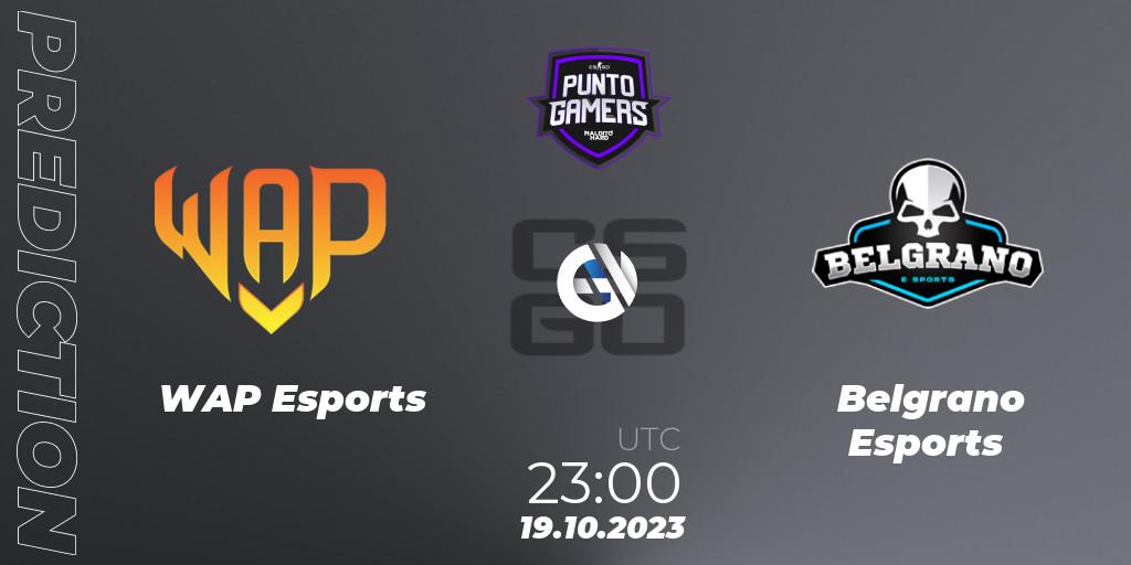 Pronósticos WAP Esports - Astral Aces Esports. 19.10.2023 at 23:00. Punto Gamers Cup 2023 - Counter-Strike (CS2)