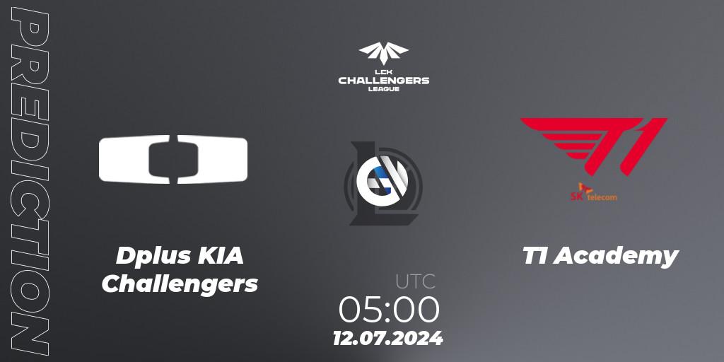 Pronósticos Dplus KIA Challengers - T1 Academy. 12.07.2024 at 05:00. LCK Challengers League 2024 Summer - Group Stage - LoL