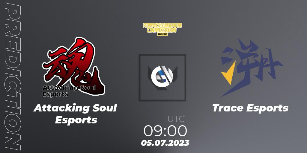 Pronósticos Attacking Soul Esports - Trace Esports. 05.07.2023 at 09:00. VALORANT Champions Tour 2023: China Qualifier - VALORANT