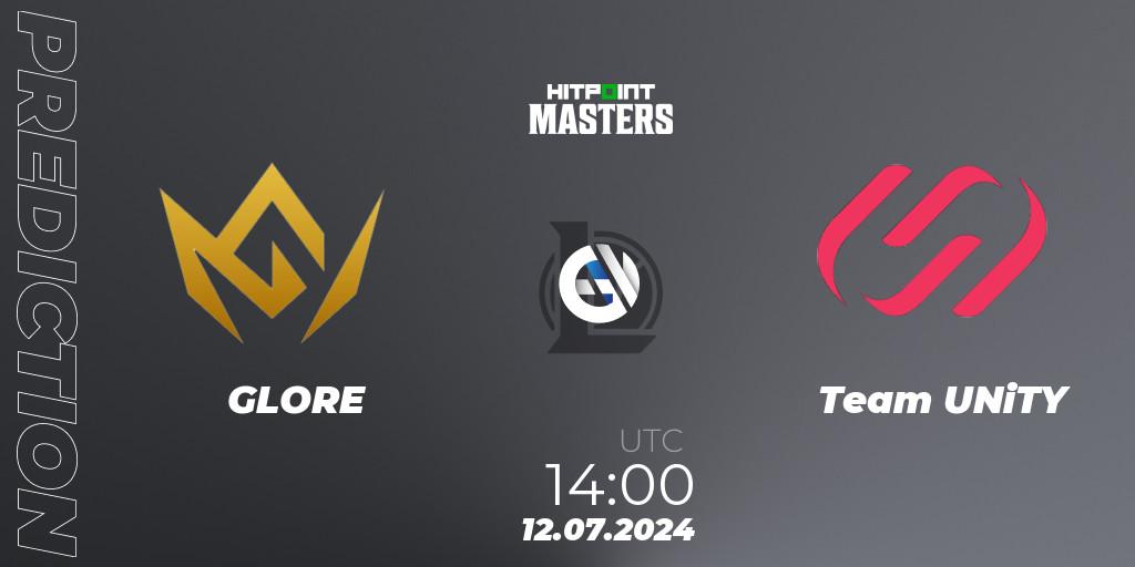 Pronósticos GLORE - Team UNiTY. 12.07.2024 at 14:00. Hitpoint Masters Summer 2024 - LoL