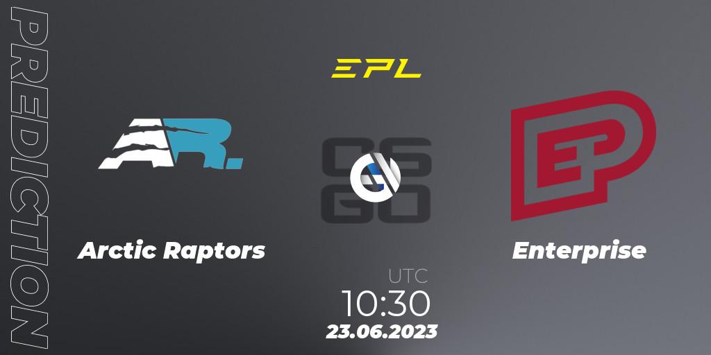 Pronósticos Arctic Raptors - Enterprise. 23.06.2023 at 10:30. European Pro League Season 9: Division 2 - Counter-Strike (CS2)