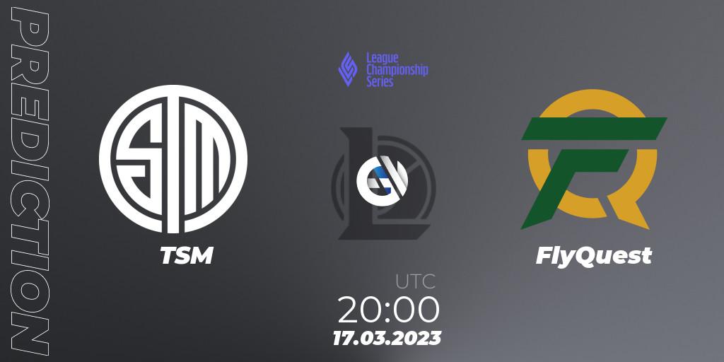 Pronósticos TSM - FlyQuest. 17.03.2023 at 22:00. LCS Spring 2023 - Group Stage - LoL
