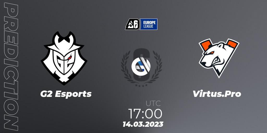 Pronósticos G2 Esports - Virtus.Pro. 14.03.2023 at 17:00. Europe League 2023 - Stage 1 - Rainbow Six