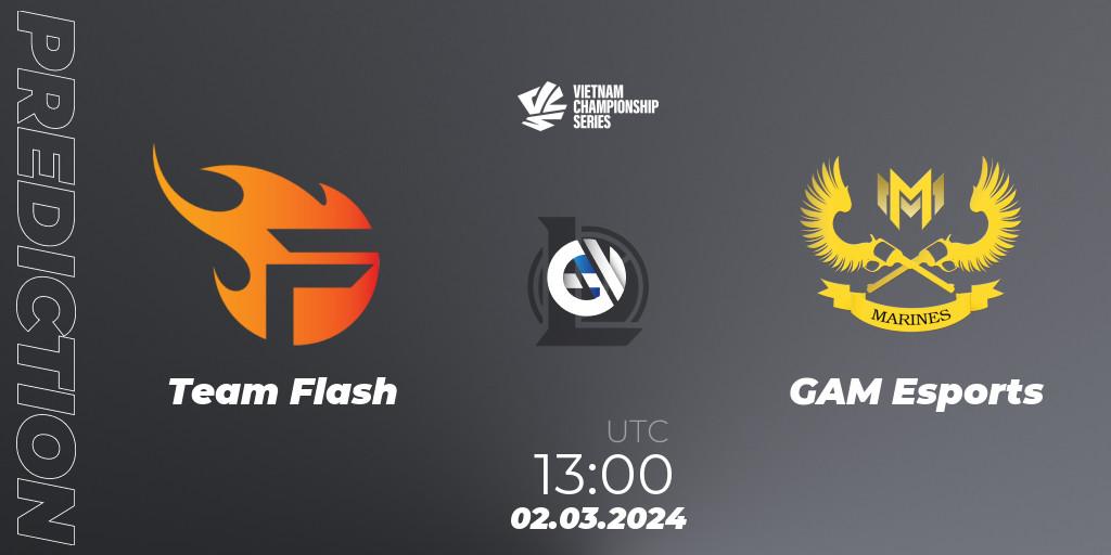 Pronósticos Team Flash - GAM Esports. 02.03.24. VCS Dawn 2024 - Group Stage - LoL