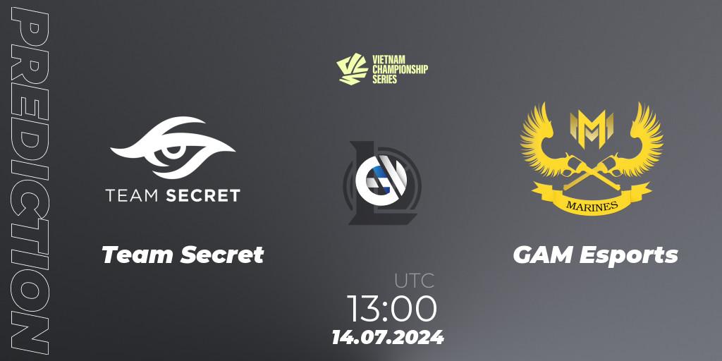 Pronósticos Team Secret - GAM Esports. 03.08.2024 at 13:00. VCS Summer 2024 - Group Stage - LoL