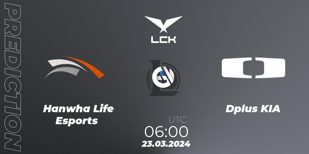Pronósticos Hanwha Life Esports - Dplus KIA. 23.03.24. LCK Spring 2024 - Group Stage - LoL