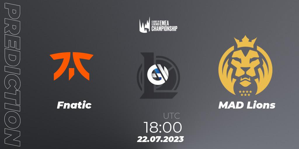 Pronósticos Fnatic - MAD Lions. 22.07.23. LEC Summer 2023 - Group Stage - LoL