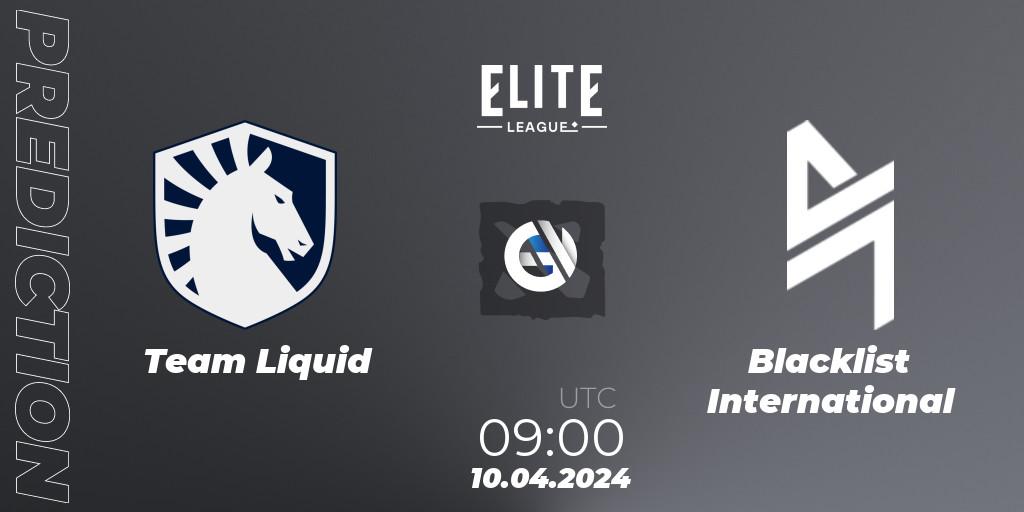 Pronósticos Team Liquid - Blacklist International. 10.04.24. Elite League: Round-Robin Stage - Dota 2