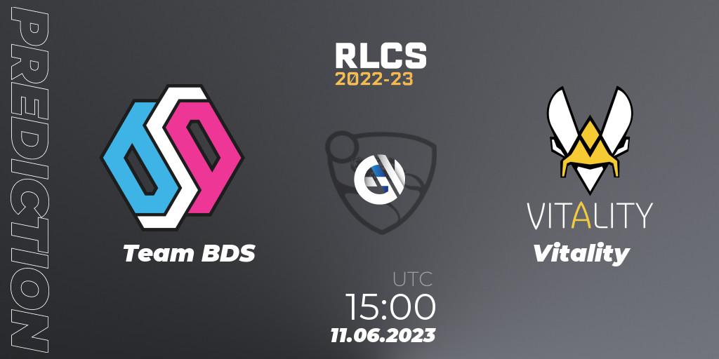 Pronósticos Team BDS - Vitality. 11.06.2023 at 15:00. RLCS 2022-23 - Spring: Europe Regional 3 - Spring Invitational - Rocket League