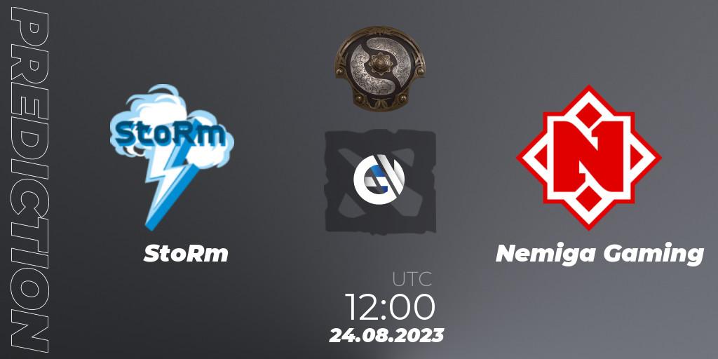 Pronósticos StoRm - Nemiga Gaming. 24.08.2023 at 12:07. The International 2023 - Eastern Europe Qualifier - Dota 2