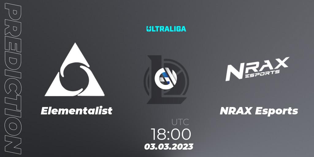 Pronósticos Elementalist - NRAX Esports. 03.03.2023 at 18:00. Ultraliga 2nd Division Season 6 - LoL