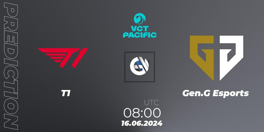 Pronósticos T1 - Gen.G Esports. 16.06.2024 at 08:00. VALORANT Champions Tour Pacific 2024: Stage 2 - Group Stage - VALORANT