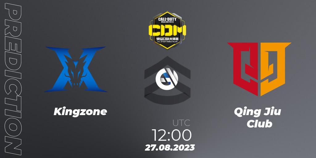 Pronósticos Kingzone - Qing Jiu Club. 27.08.2023 at 11:30. China Masters 2023 S6 - Stage 2 - Call of Duty