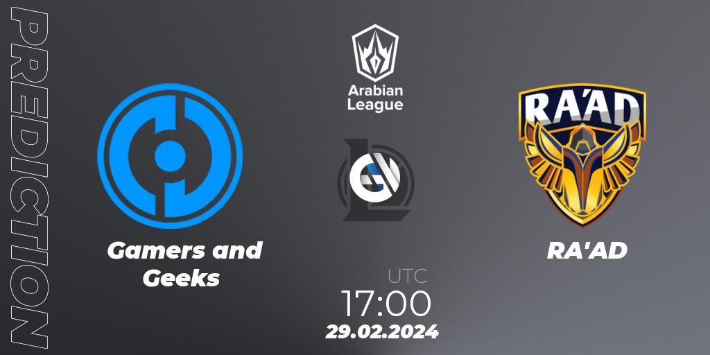 Pronósticos Gamers and Geeks - RA'AD. 29.02.24. Arabian League Spring 2024 - LoL