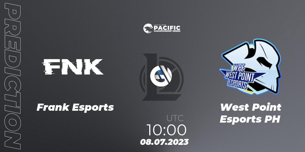 Pronósticos Frank Esports - West Point Esports PH. 08.07.2023 at 10:00. PACIFIC Championship series Group Stage - LoL