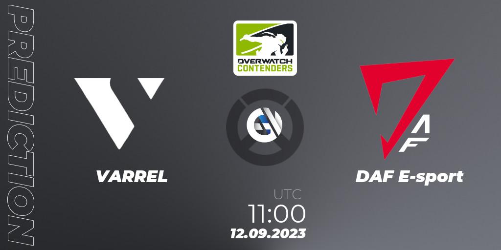 Pronósticos VARREL - DAF E-sport. 12.09.2023 at 11:00. Overwatch Contenders 2023 Fall Series: Asia Pacific - Overwatch