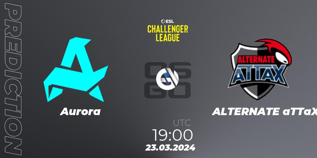 Pronósticos Aurora - ALTERNATE aTTaX. 23.03.24. ESL Challenger League Season 47: Europe - CS2 (CS:GO)