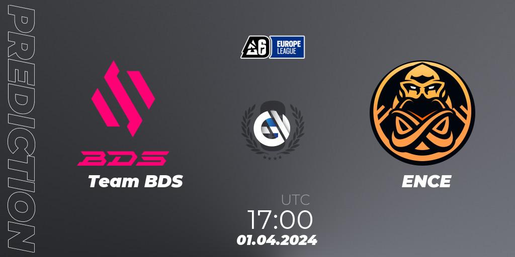 Pronósticos Team BDS - ENCE. 01.04.2024 at 18:00. Europe League 2024 - Stage 1 - Rainbow Six