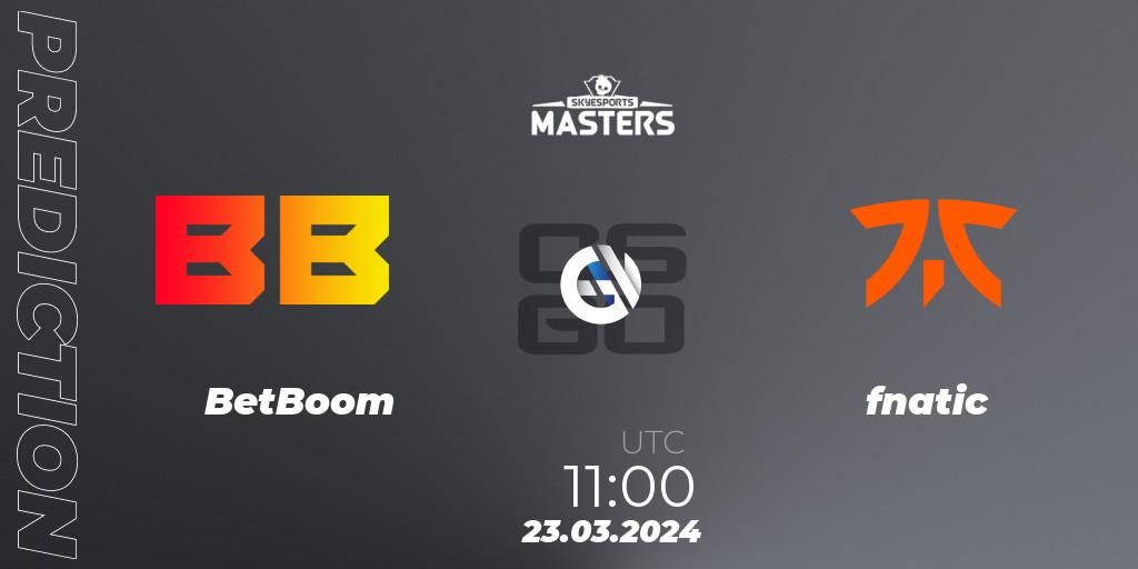 Pronósticos BetBoom - fnatic. 23.03.24. Skyesports Masters 2024: European Qualifier - CS2 (CS:GO)