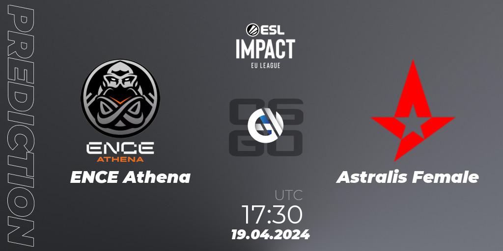 Pronósticos ENCE Athena - Astralis Female. 19.04.24. ESL Impact League Season 5: Europe - CS2 (CS:GO)