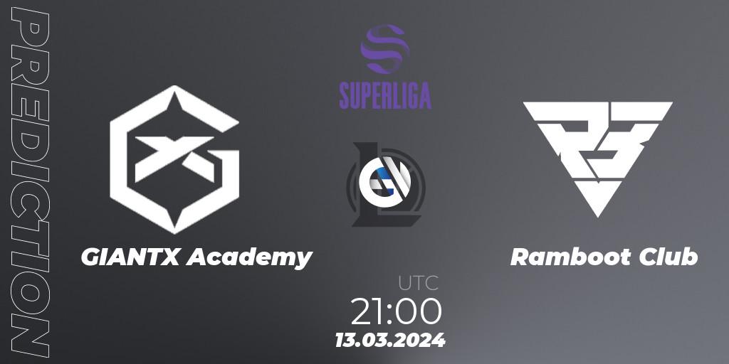 Pronósticos GIANTX Academy - Ramboot Club. 13.03.24. Superliga Spring 2024 - Group Stage - LoL