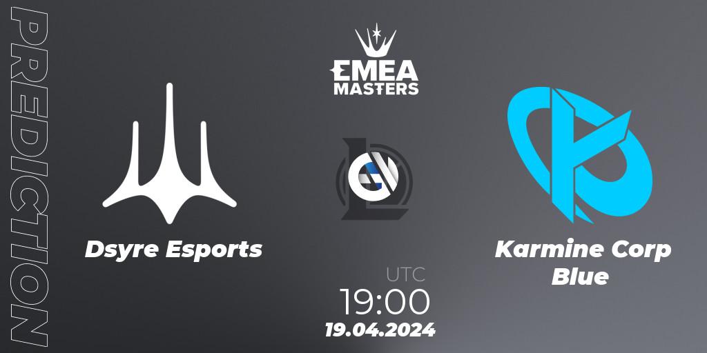 Pronósticos Dsyre Esports - Karmine Corp Blue. 19.04.24. EMEA Masters Spring 2024 - Group Stage - LoL