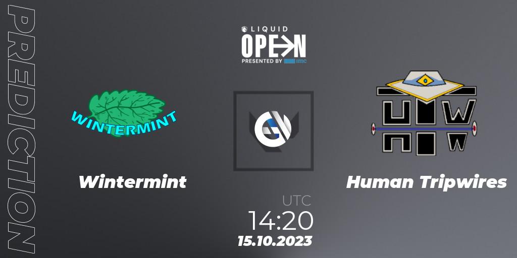 Pronósticos Wintermint - Human Tripwires. 15.10.2023 at 14:20. Liquid Open 2023 - Europe - VALORANT