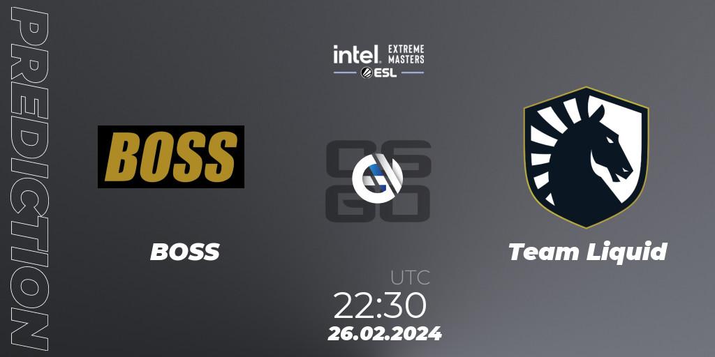 Pronósticos BOSS - Team Liquid. 26.02.24. Intel Extreme Masters Dallas 2024: North American Closed Qualifier - CS2 (CS:GO)