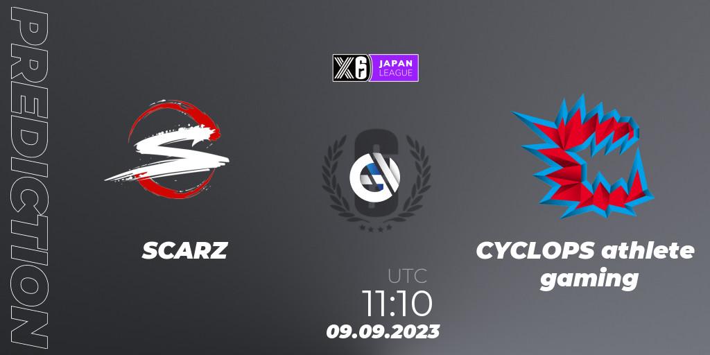 Pronósticos SCARZ - CYCLOPS athlete gaming. 09.09.23. Japan League 2023 - Stage 2 - Rainbow Six
