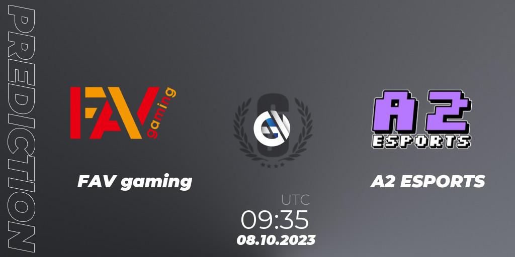 Pronósticos FAV gaming - A2 ESPORTS. 08.10.23. Japan League 2023 - Stage 2 - Last Chance Qualifiers - Rainbow Six
