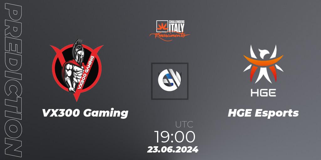 Pronósticos VX300 Gaming - HGE Esports. 23.06.2024 at 19:00. VALORANT Challengers 2024 Italy: Rinascimento Split 2 - VALORANT