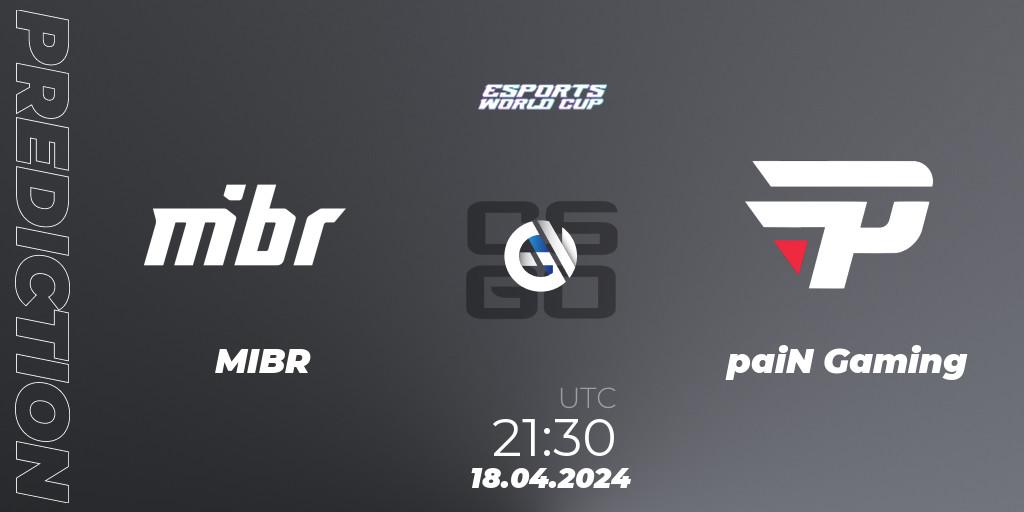 Pronósticos MIBR - paiN Gaming. 18.04.24. Esports World Cup 2024: South American Closed Qualifier - CS2 (CS:GO)