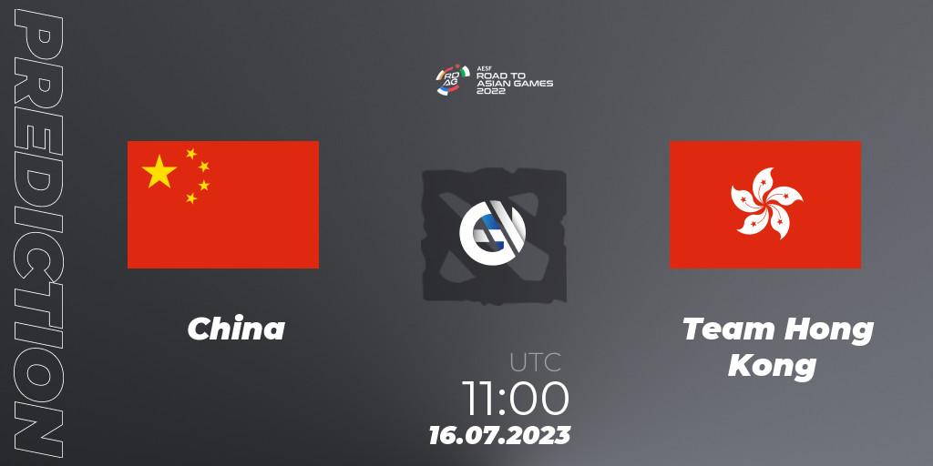 Pronósticos China - Team Hong Kong. 16.07.2023 at 11:40. 2022 AESF Road to Asian Games - East Asia - Dota 2