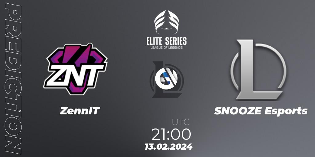 Pronósticos ZennIT - SNOOZE Esports. 13.02.24. Elite Series Spring 2024 - LoL