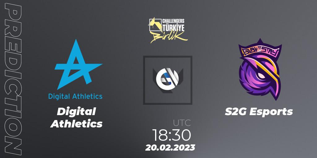 Pronósticos Digital Athletics - S2G Esports. 20.02.2023 at 18:30. VALORANT Challengers 2023 Turkey: Birlik Split 1 - VALORANT