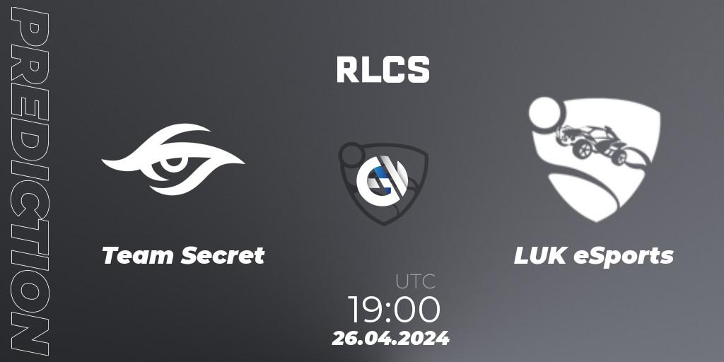 Pronósticos Team Secret - LUK eSports. 26.04.24. RLCS 2024 - Major 2: SAM Open Qualifier 4 - Rocket League