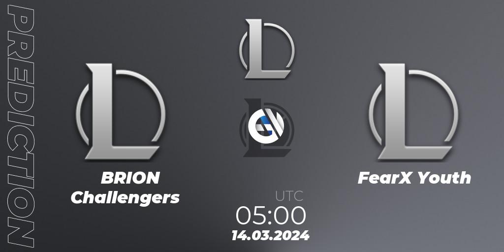 Pronósticos BRION Challengers - FearX Youth. 14.03.24. LCK Challengers League 2024 Spring - Group Stage - LoL