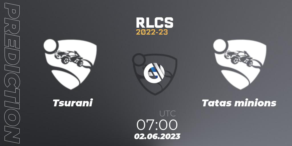 Pronósticos Tsurani - Tatas minions. 02.06.2023 at 07:00. RLCS 2022-23 - Spring: Oceania Regional 3 - Spring Invitational - Rocket League