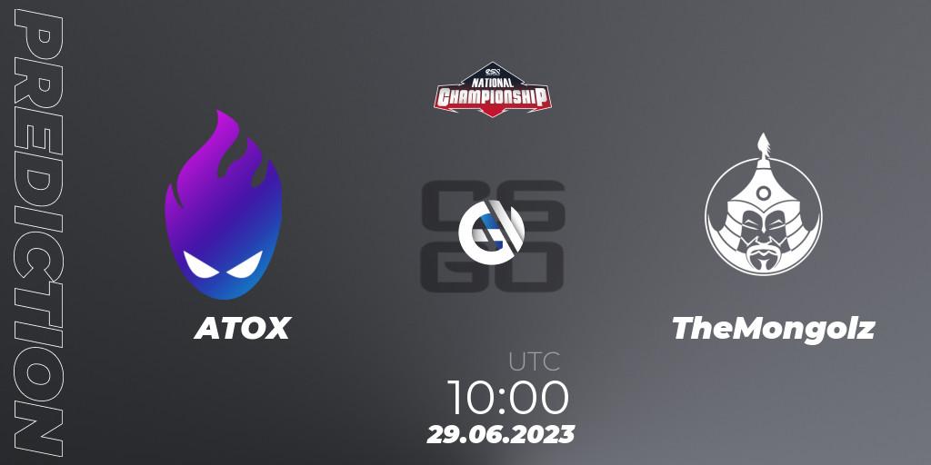 Pronósticos ATOX - TheMongolz. 29.06.23. ESN National Championship 2023 - CS2 (CS:GO)