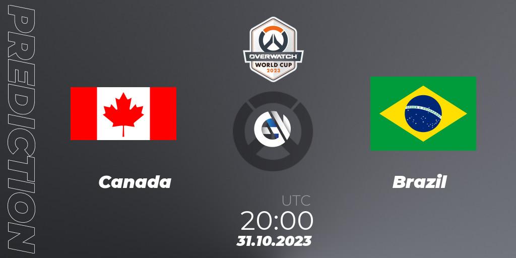 Pronósticos Canada - Brazil. 31.10.23. Overwatch World Cup 2023 - Overwatch