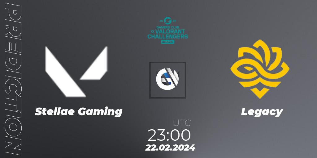 Pronósticos Stellae Gaming - Legacy. 22.02.2024 at 23:00. VALORANT Challengers Brazil 2024: Split 1 - VALORANT